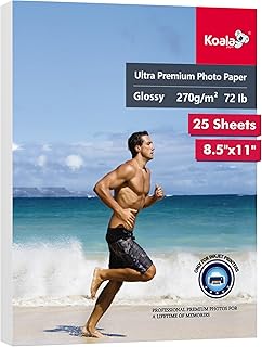Koala Ultra Premium Photo Paper 8.5x11 In Glossy Photo Printer Paper for Inkjet Printer Water Resistant 25 Sheets 72lb