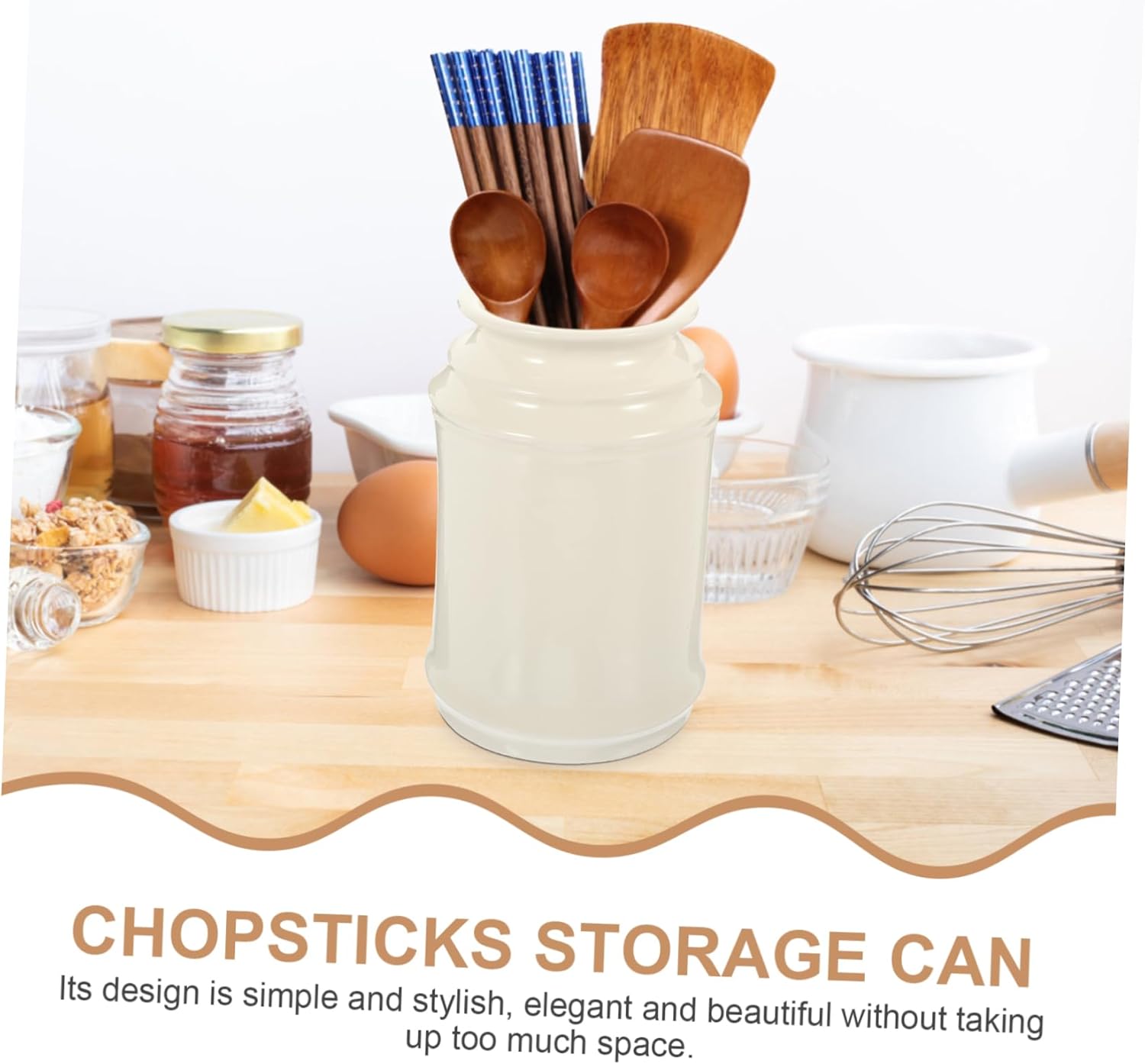Cabilock Sturdy Cutlery Storage Jar for Kitchen Chopstick Holder Utensil Accessory Desktop Spoon Container Decorative Convenient
