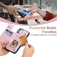 Vista 199 de UEEBAI Funda tipo cartera para iPhone 15 Pro Max con tarjetero, cubierta de cuero PU con soporte, bloqueo RFID, doble cierre magnético, relieve