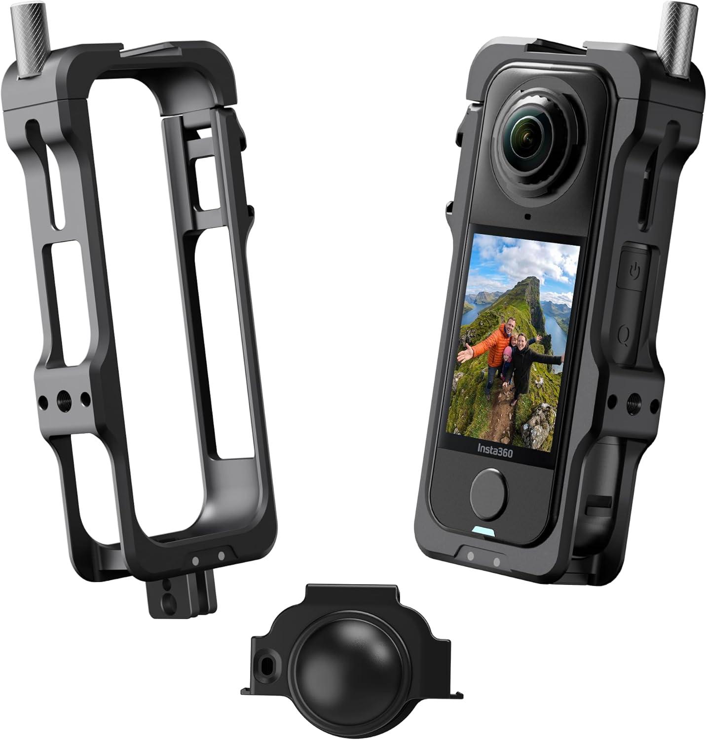 AMAZEAR Metal Protective Case for Insta360 X4 Air Accessories, Insta 360 X4 Air Multifunction Utility Frame Aluminum Cage with Stronger Construction, Various Expansion Mounts, Metal Black