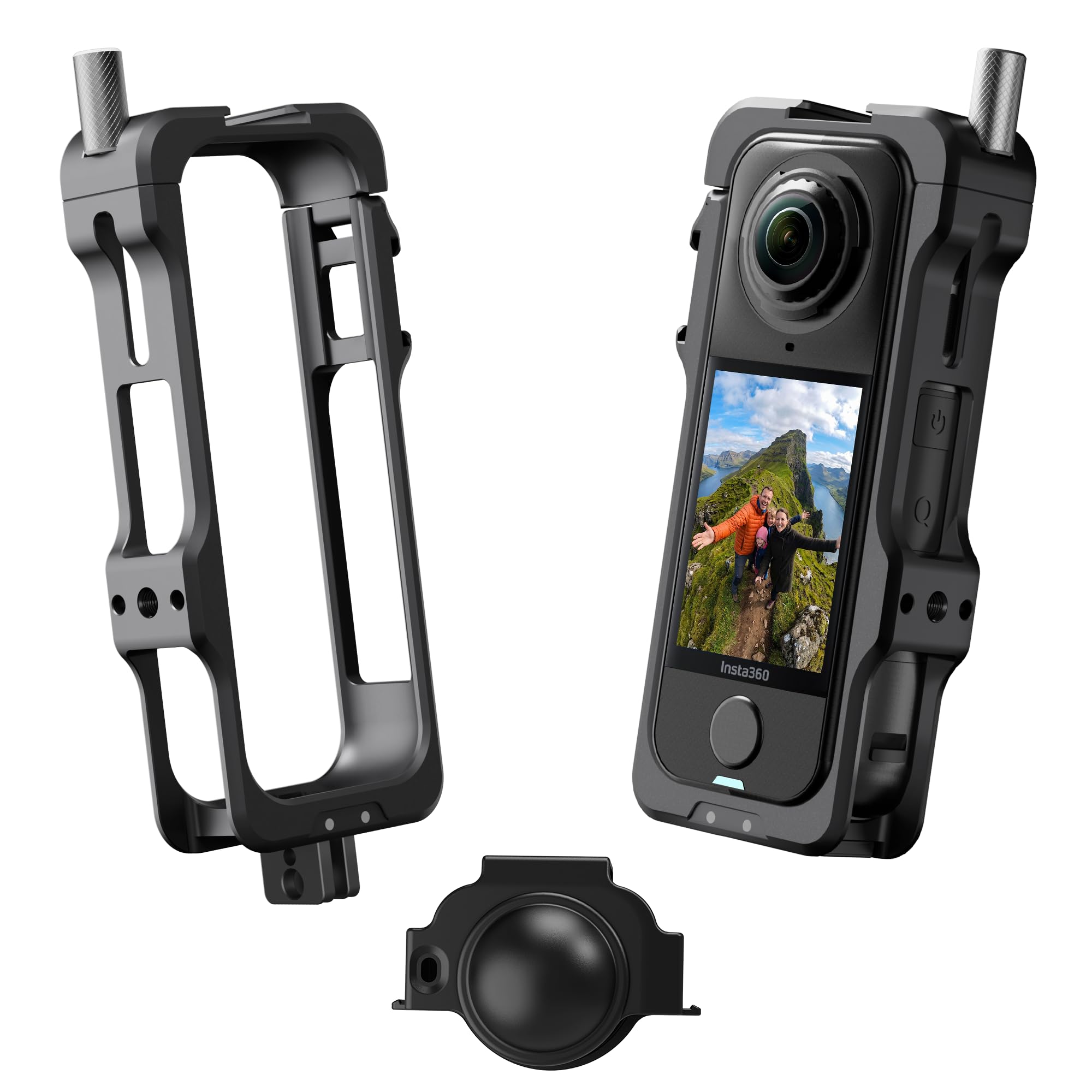 AMAZEAR Metal Protective Case for Insta360 X4 Air Accessories, Insta 360 X4 Air Multifunction Utility Frame Aluminum Cage with Stronger Construction, Various Expansion Mounts, Metal Black