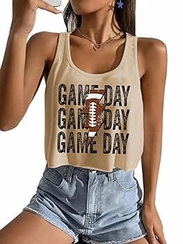 Game Day Shirt Women's Sexy Football Crop Tank Vintage Shirt