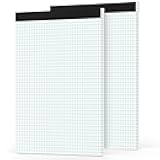 Graph Paper Pad 8.5 x 11, 2 Pack, 4x4 Graph Ruled, Grid Paper Pad 8-1/2