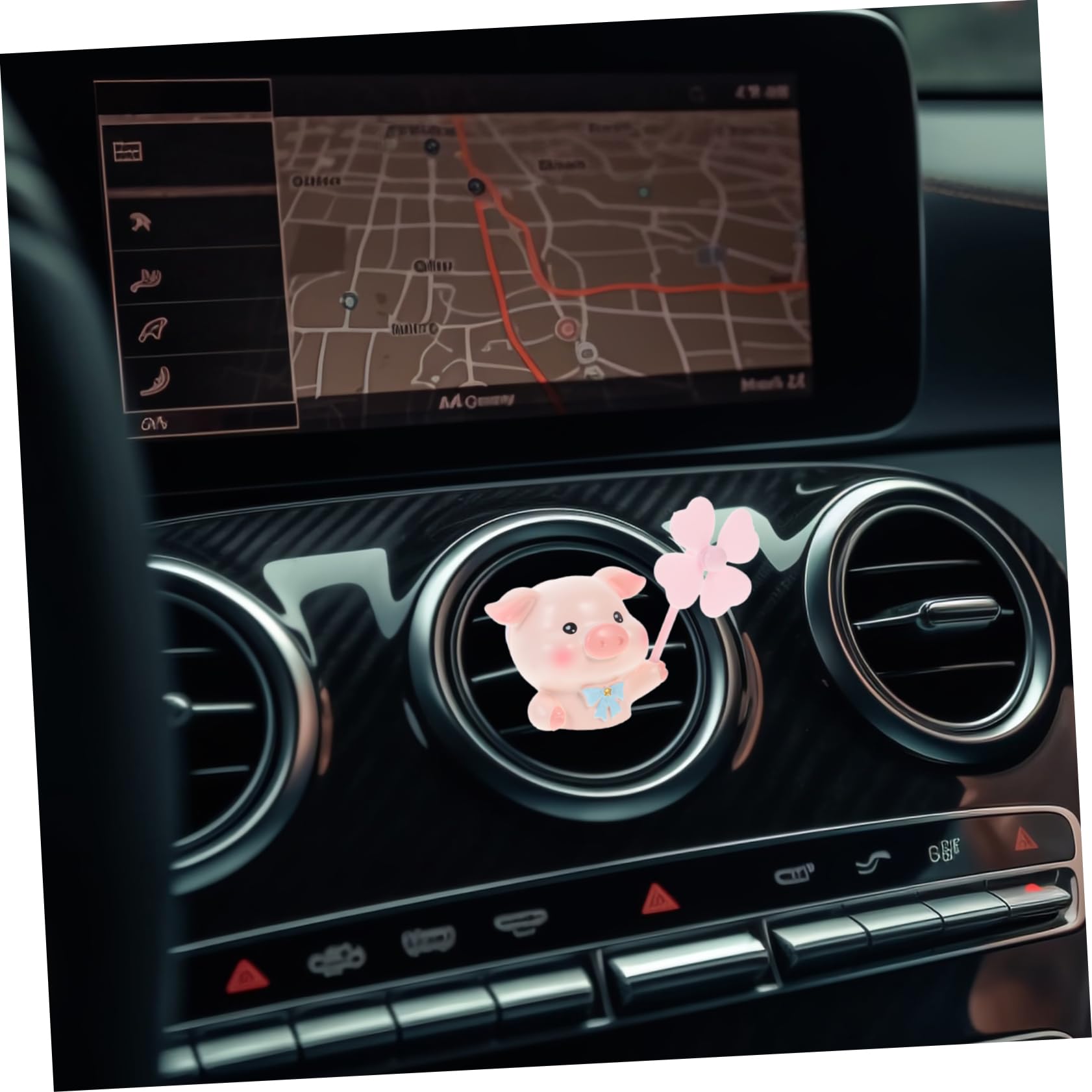 SOLUSTRE 4pezzi Diffusore Aromatico Per Auto Con Clip Per Bocchetta Forma Di Maialino Decorazione Auto Elegante e Funzionale Per e Stile Unico Include Ricariche Fragranza