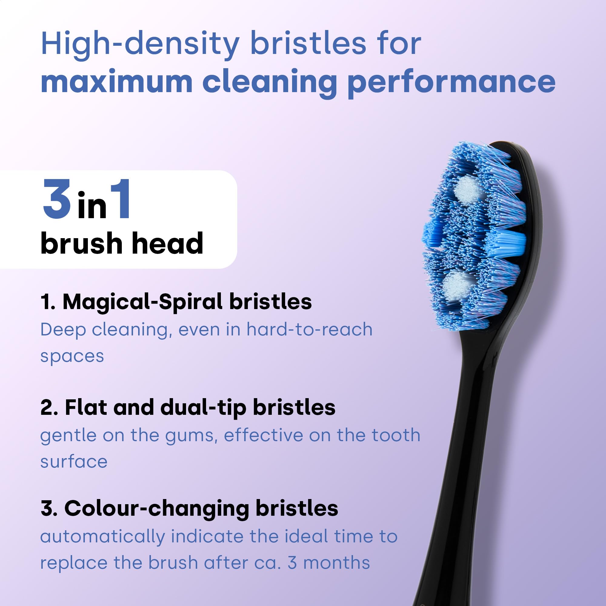 emmi Sonic Flex Brosse à dents sonique – Brosse à dents électrique avec 5 modes et 25 niveaux d'intensité, étui de voyage UV, charge sans fil et USB-C, batterie jusqu'à 90 jours, 2 têtes de brosse