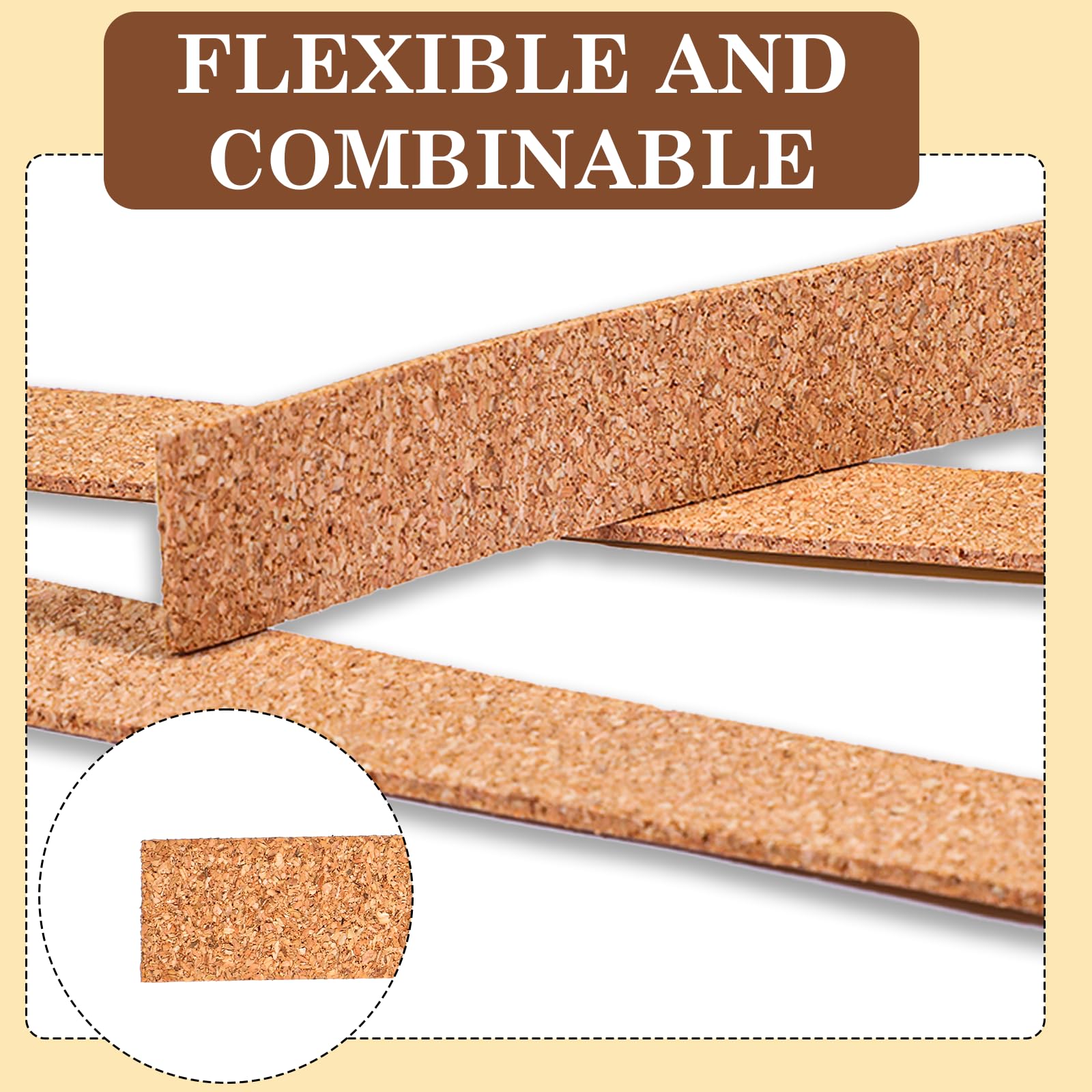 Giantree 10 tiras de corcho autoadhesivas gruesas para pared, tablón de anuncios, decoración de hogar