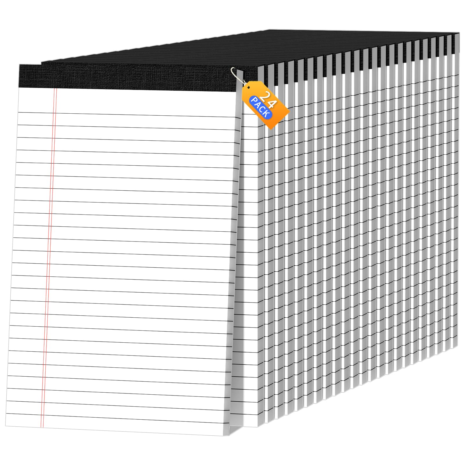 5x8 Legal Pads Writing Pad Note Pads 24 Pack College Ruled Lined Paper Pad White Perforated Notebook Premium