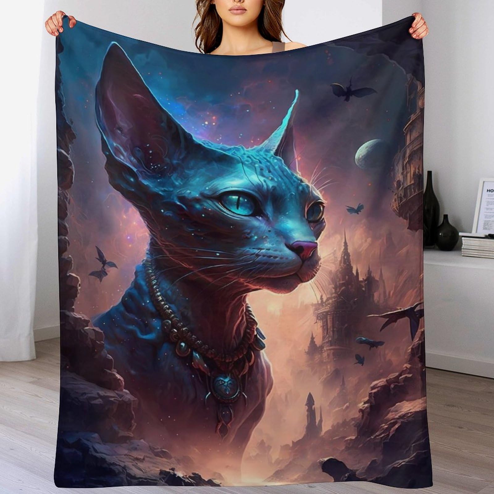 Couverture polaire chat contre le froid jeté de lit en flanelle thermique 180x200