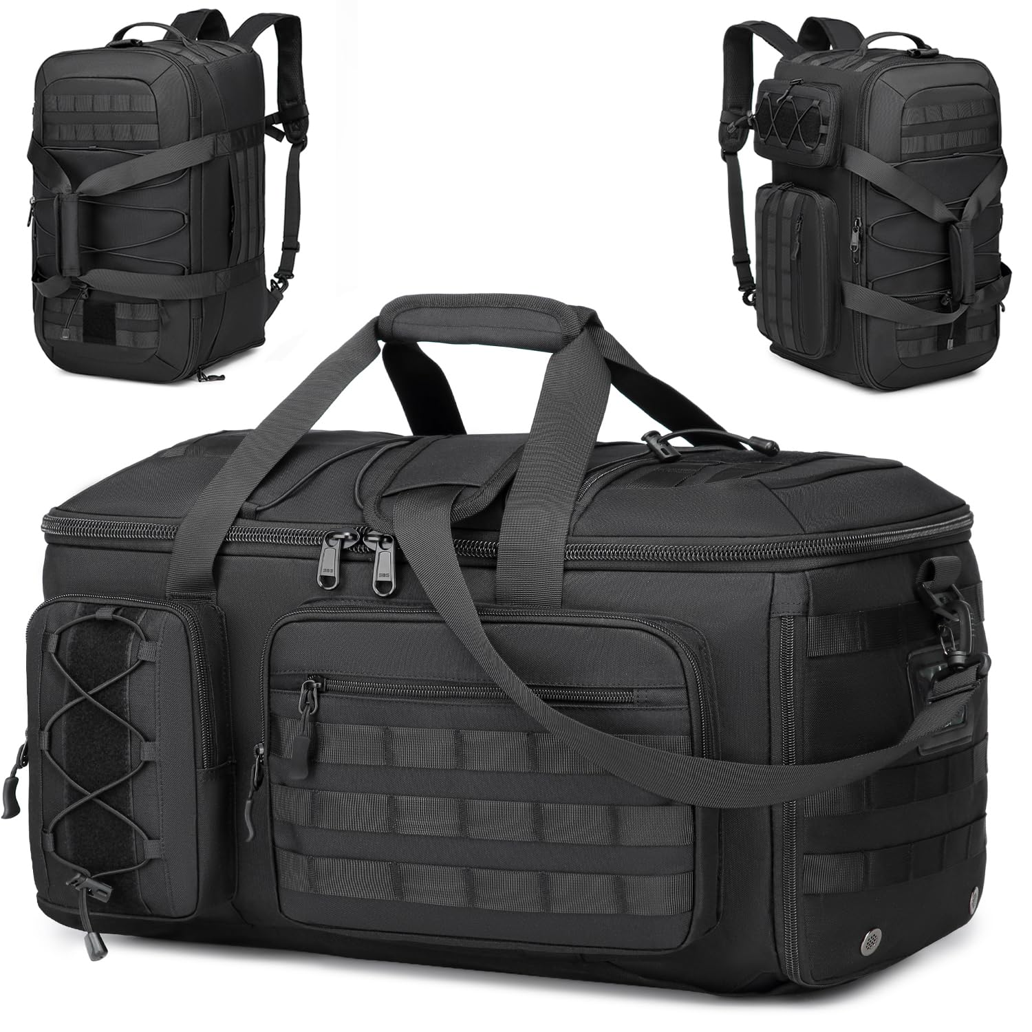 Borsa da Viaggio 3 in 1 per Uomo e Donna, 50L tattica Zaino per sport con scomparto per scarpe per Palestra Nuoto Weekender