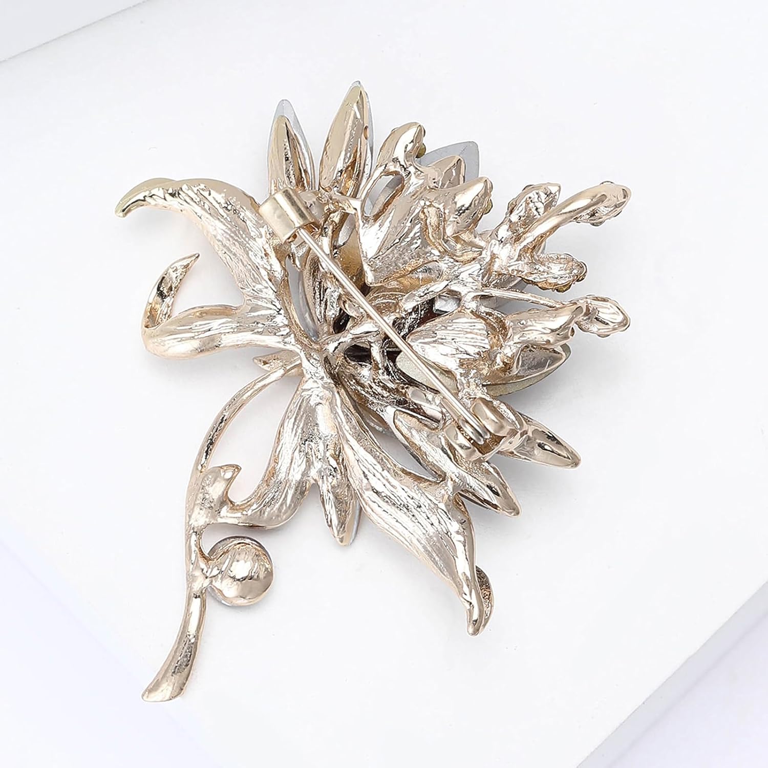 Rhinestone Brooch Pin for Women Elegant Crystal Flower Bouquet Brooches Lapel Pin Wedding Party Dress Accessories for Wife Mom Birthday Gifts - Image 6