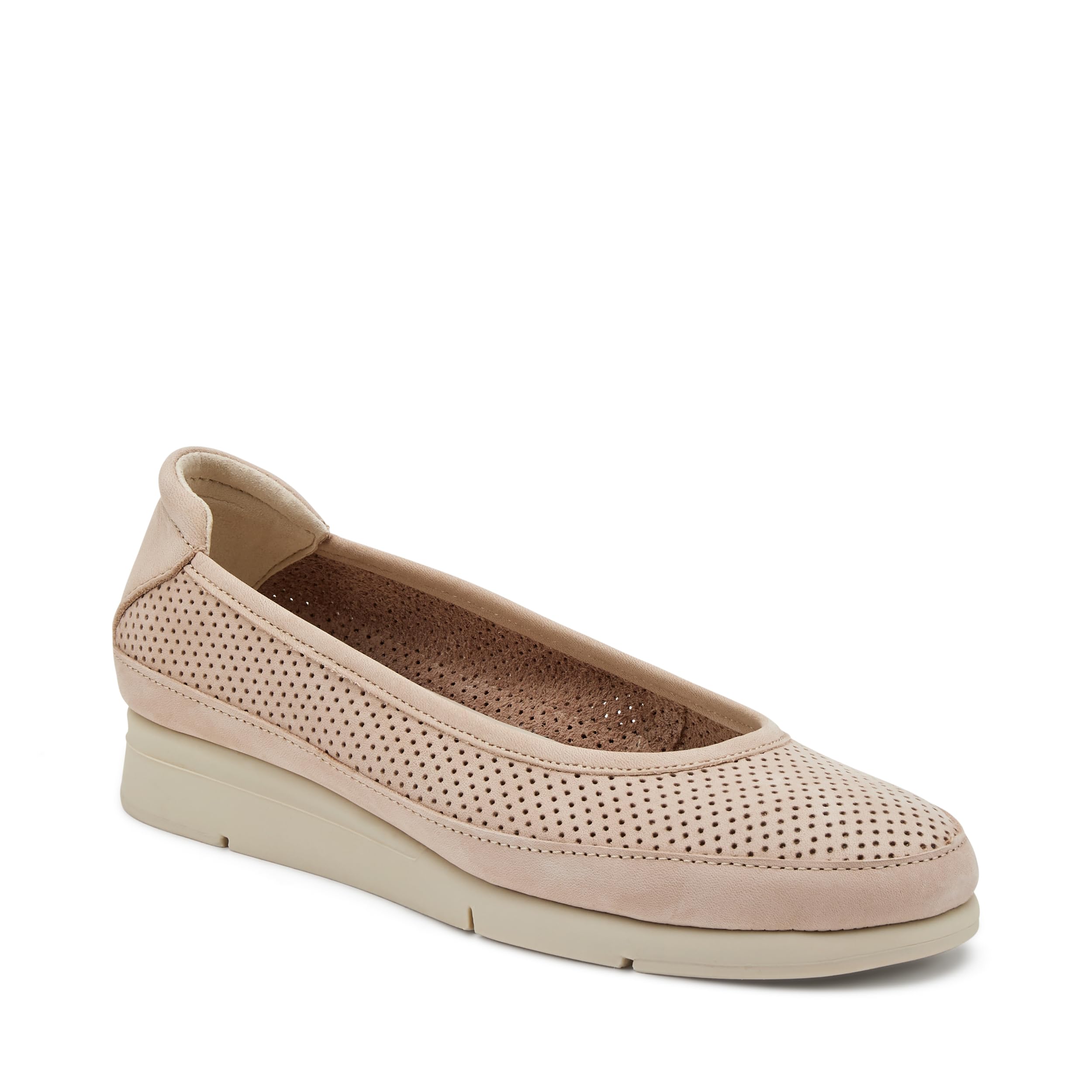 Frau - Ballerina ComfortTech in Nabuk punzonato