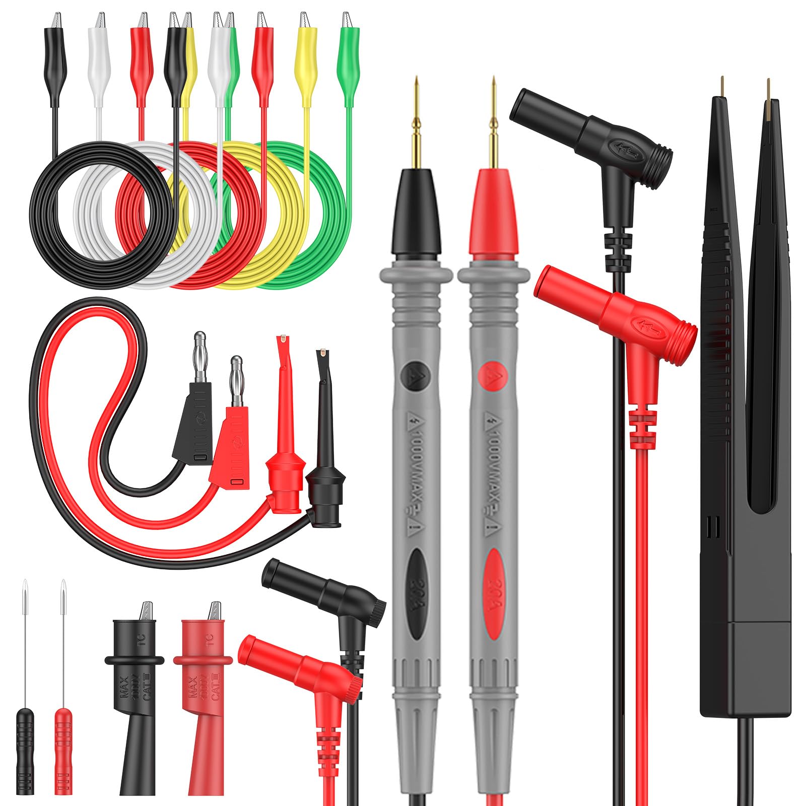 Vibit 30 Pcs Back Probe Kit Automotive Banana Plug Alligator Test Leads — Amazon image 11