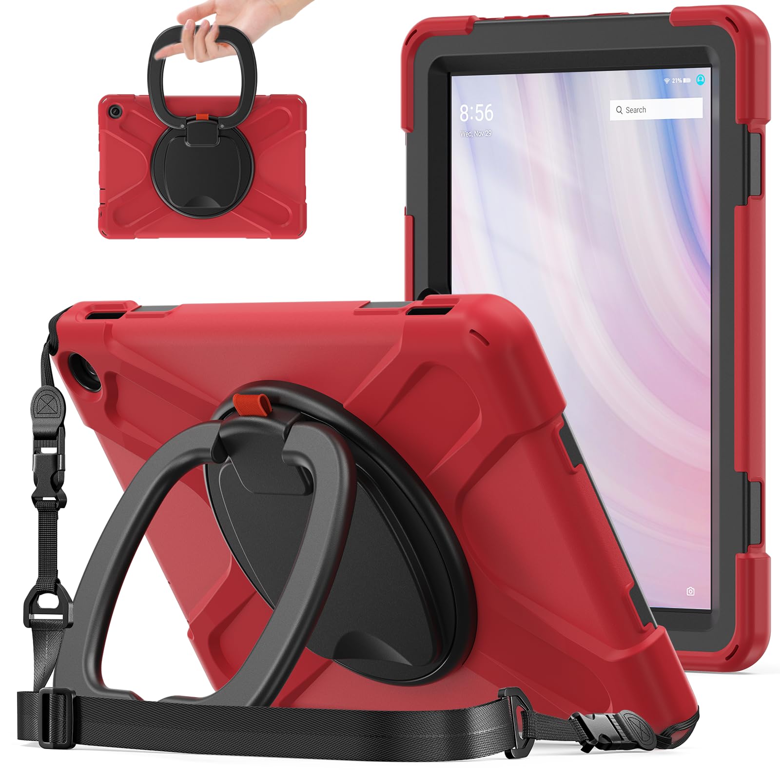 Amazon.co.jp: Fire HD 10 第13世代 ケース 縦置き 肩掛け 虹色