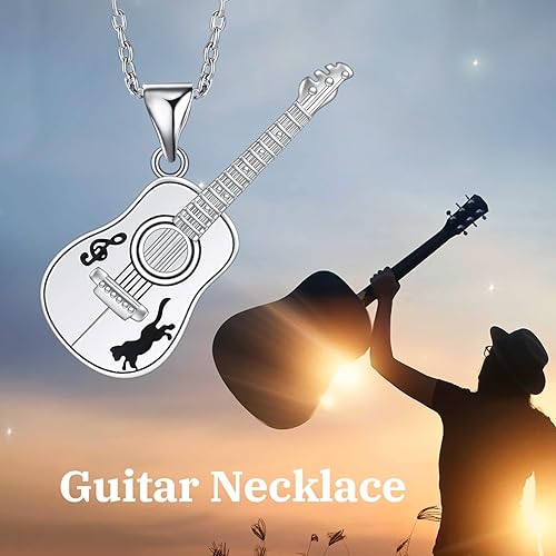Miniatura 6 de Collar con colgante de música, guitarra, audífonos, nota musical, collar para mujeres, regalos para amantes de la música