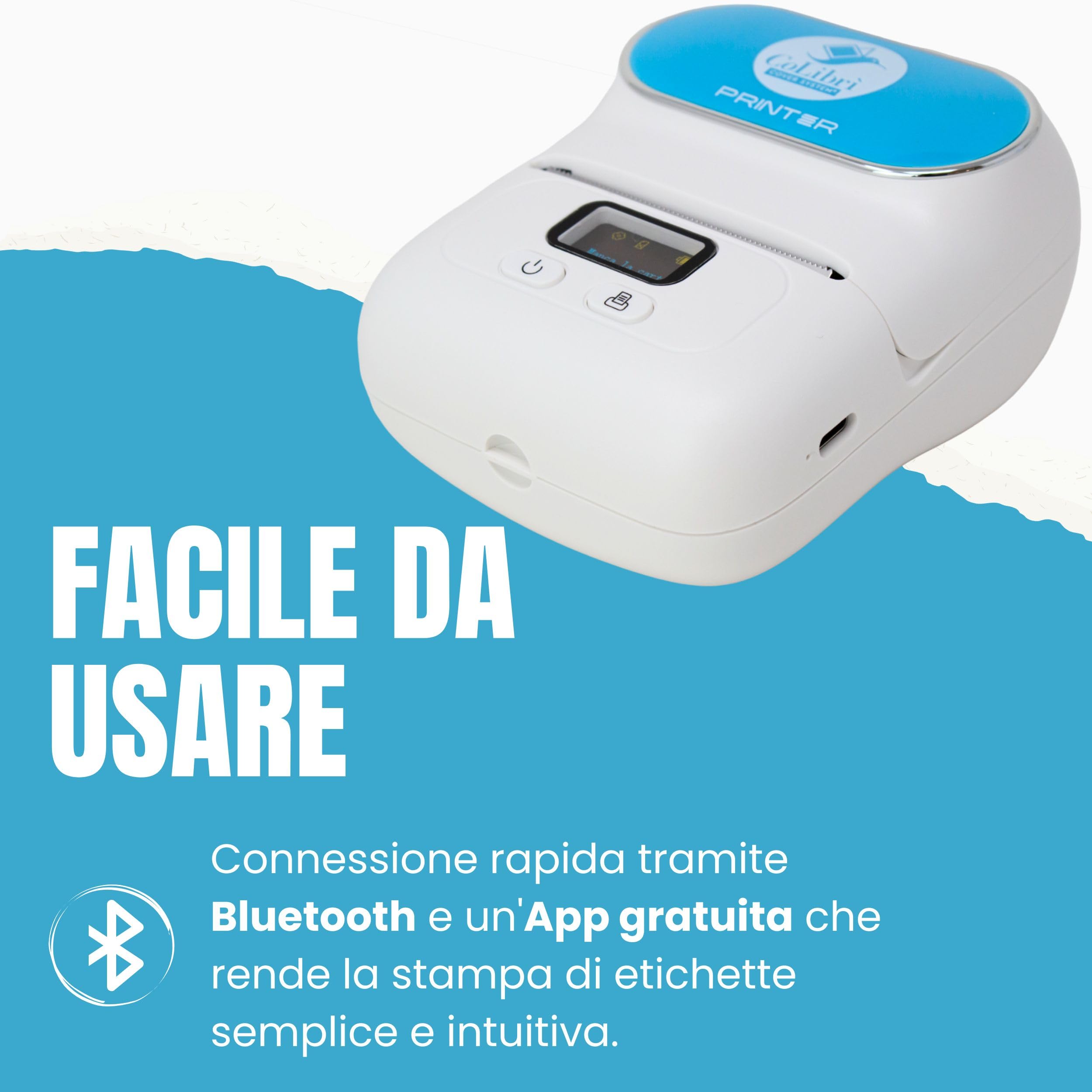Stampante Etichette Adesive Portatile Termica per Casa Ufficio Scuola