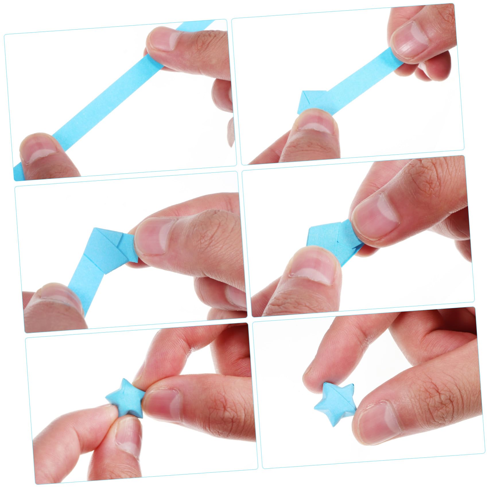 Kleine Glasflasche mit Origami Papierstreifen und Sternpapierstreifen