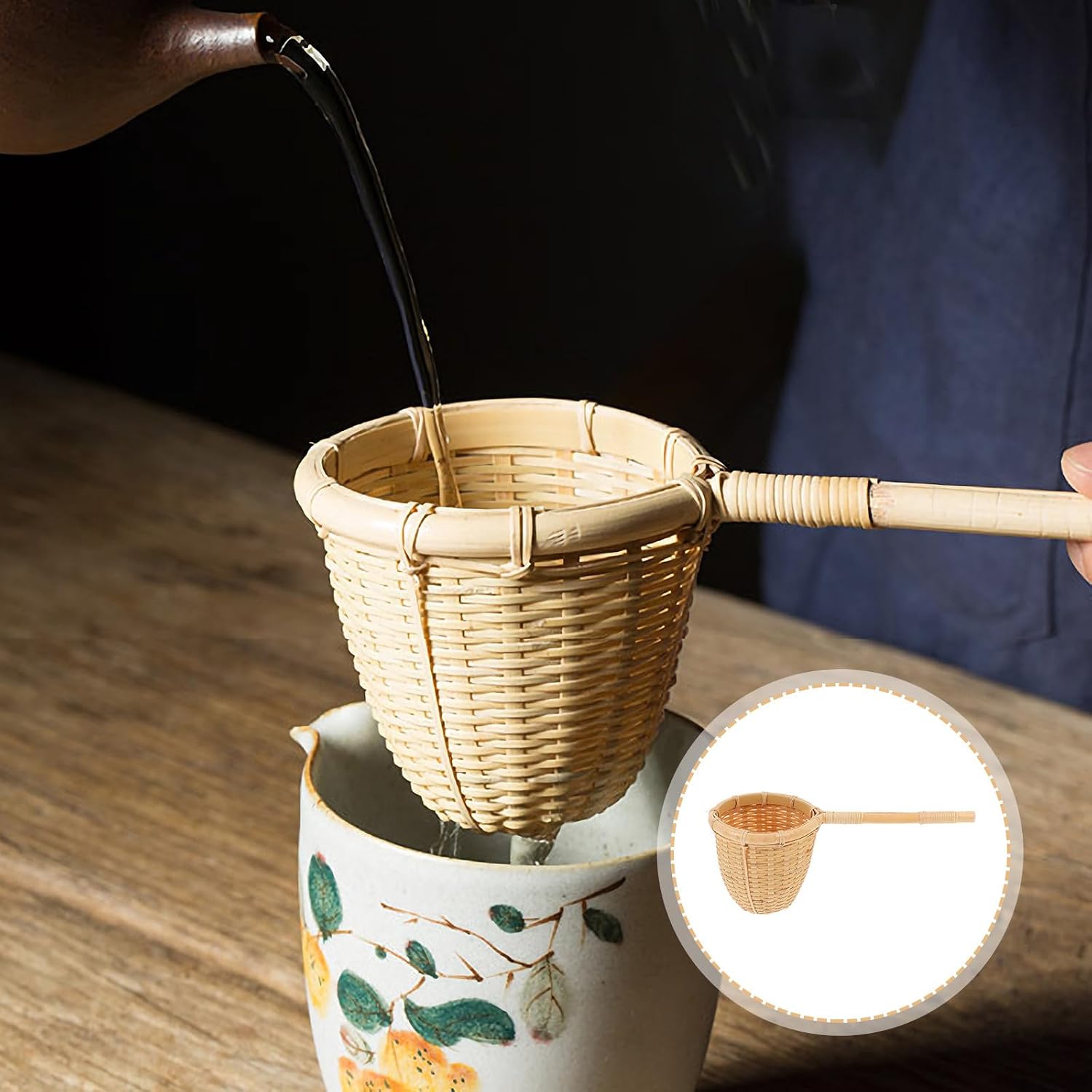 Tea Infuser Filter with Fine Holes and Hand Scald Prevention Creative Handmade Tea Filter for Teacup and Teapot