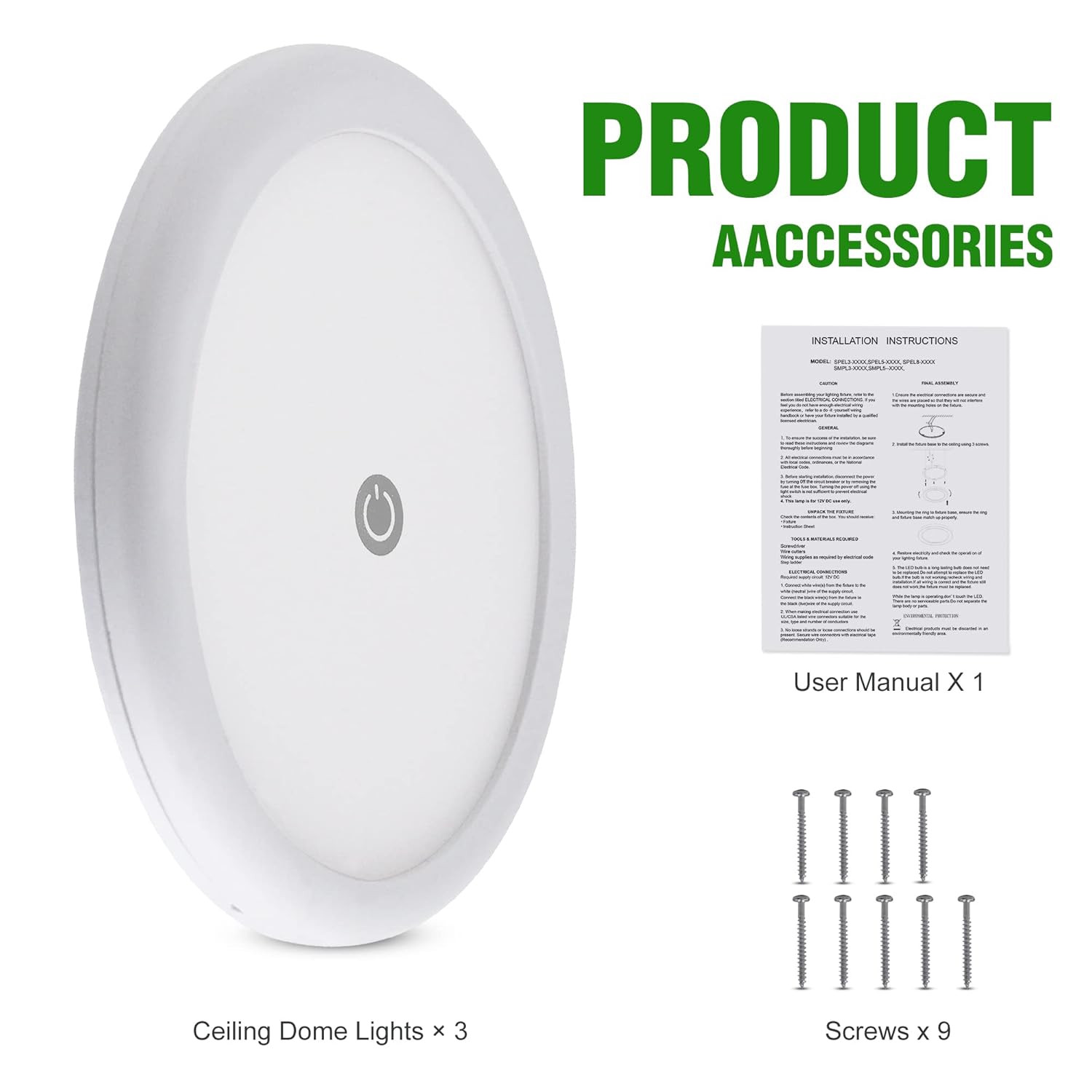 4.5Inch RV Puck Light with Touch Dimmable Switch - 6 Pack, 12Volts Surface Mount RV Interior Lighting, for RV Motorhome Camper Travel Trailer