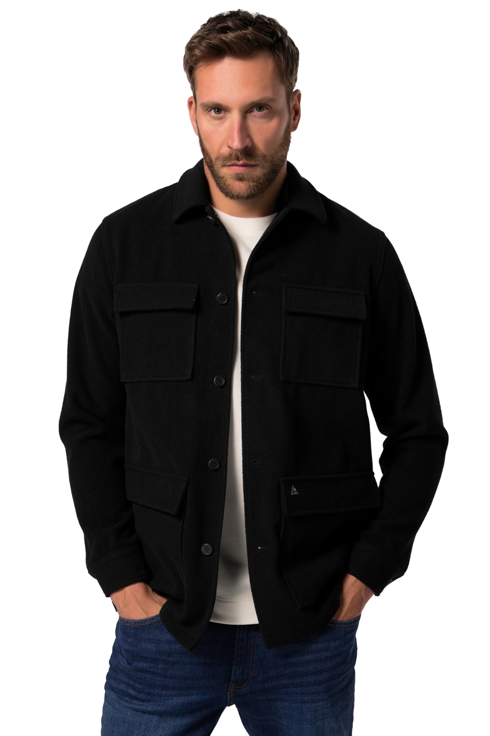 JP 1880 Herren große Größen Übergrößen Menswear L-8XL Fieldjacket, wasserabweisend, recycelte Materialien mit Wolle 831642