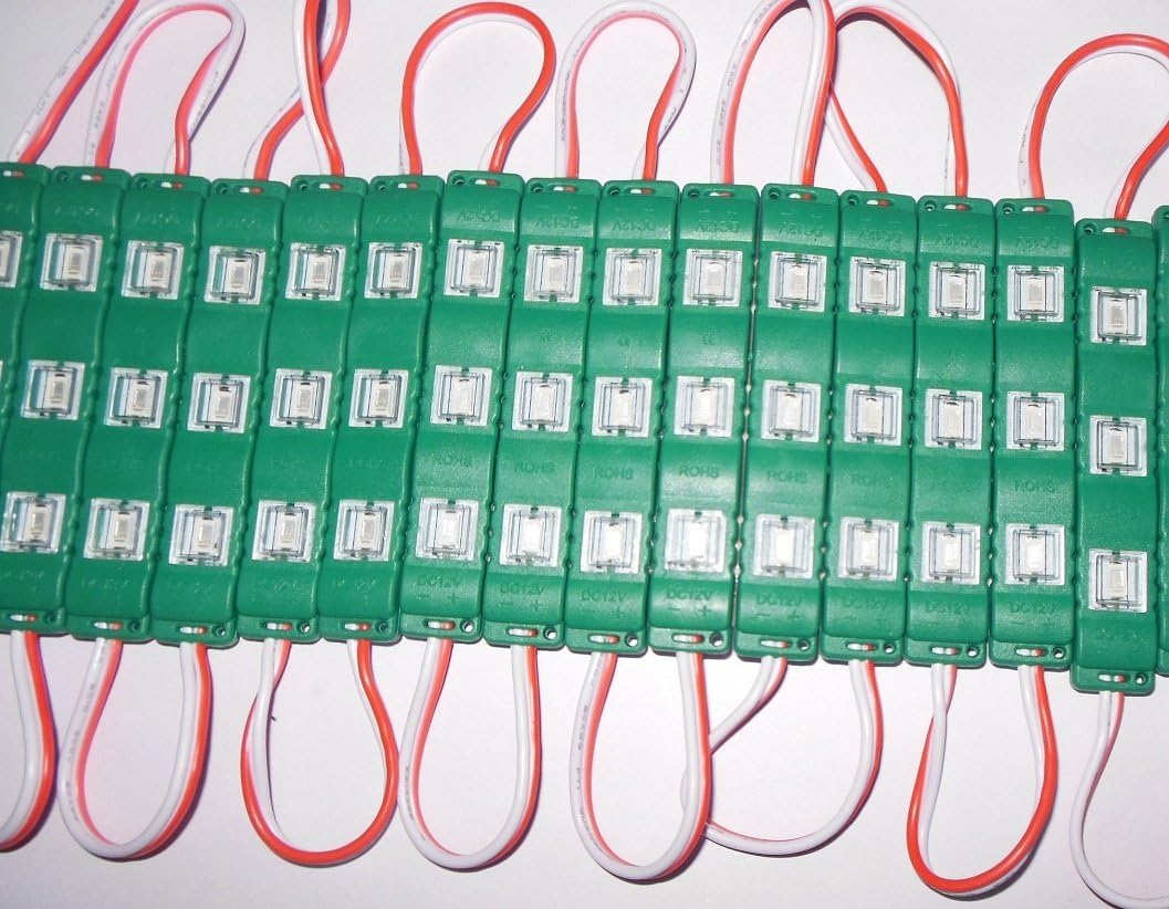 Galaxy Plastic 12V Waterproof 5630/5730 Modules 3 LED Strips (Green) - 20 Modules