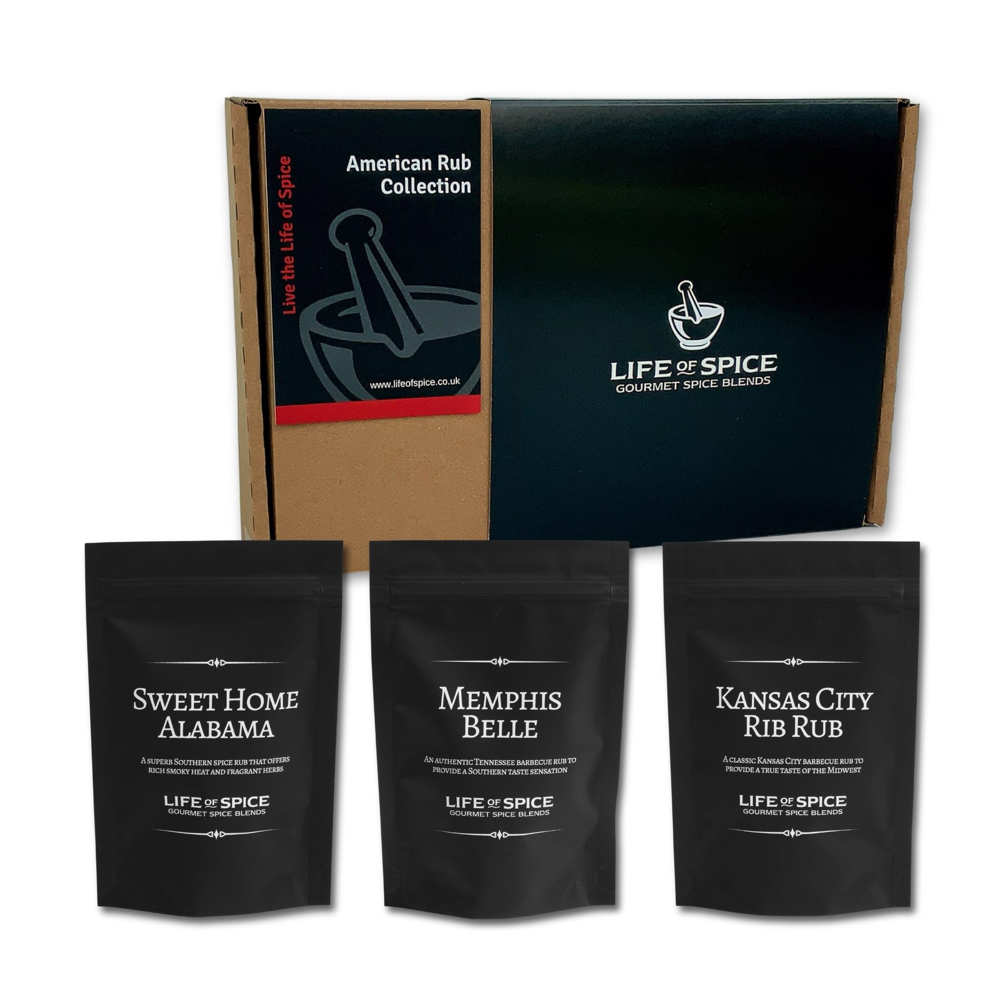 Mini American Rub Collection - All Purpose Seasoning & BBQ Rubs - 3 great flavours in individual pouches - (160g)