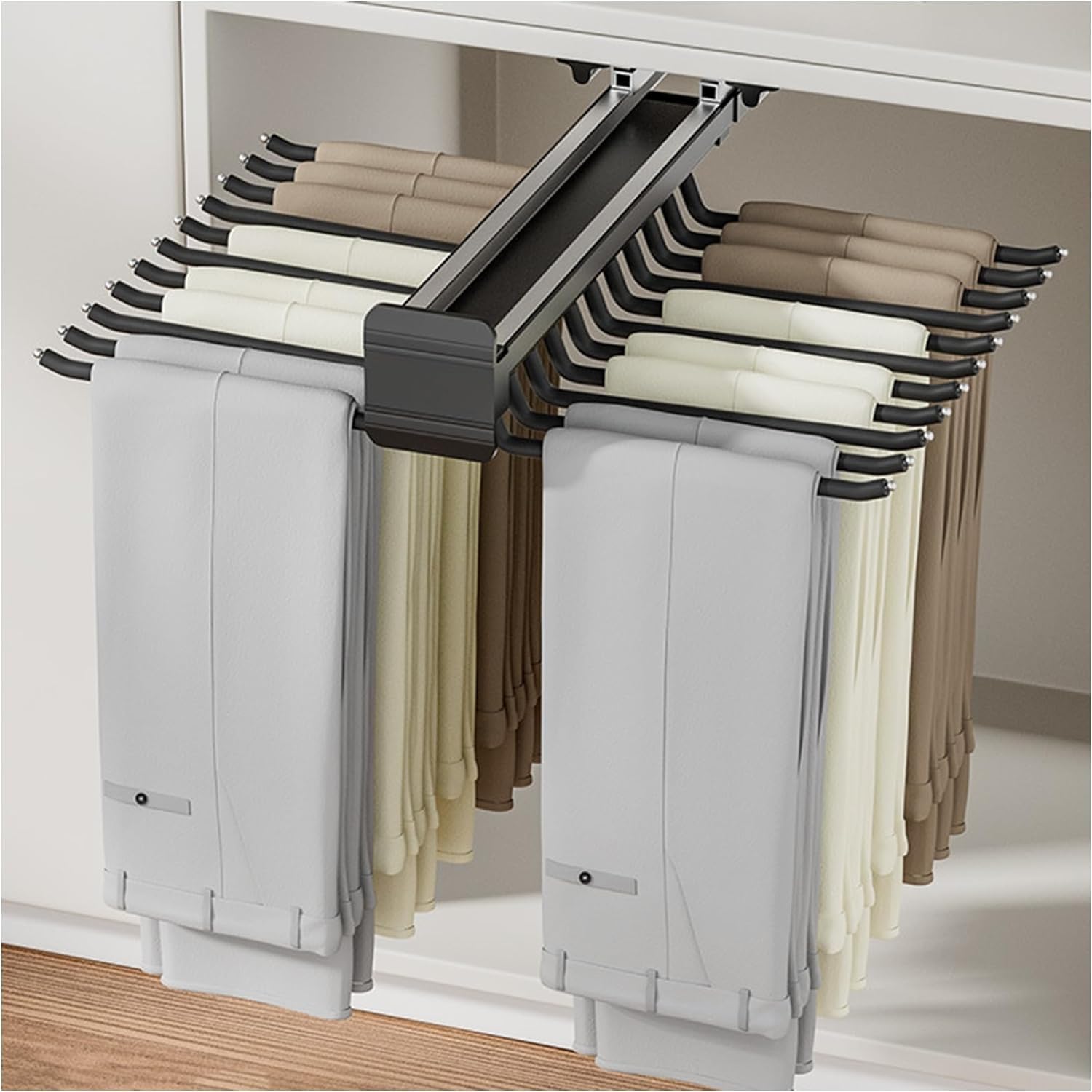 Canne de garde-robe rétractable multifonction pour optimiser et suspendre ses vêtements - 7