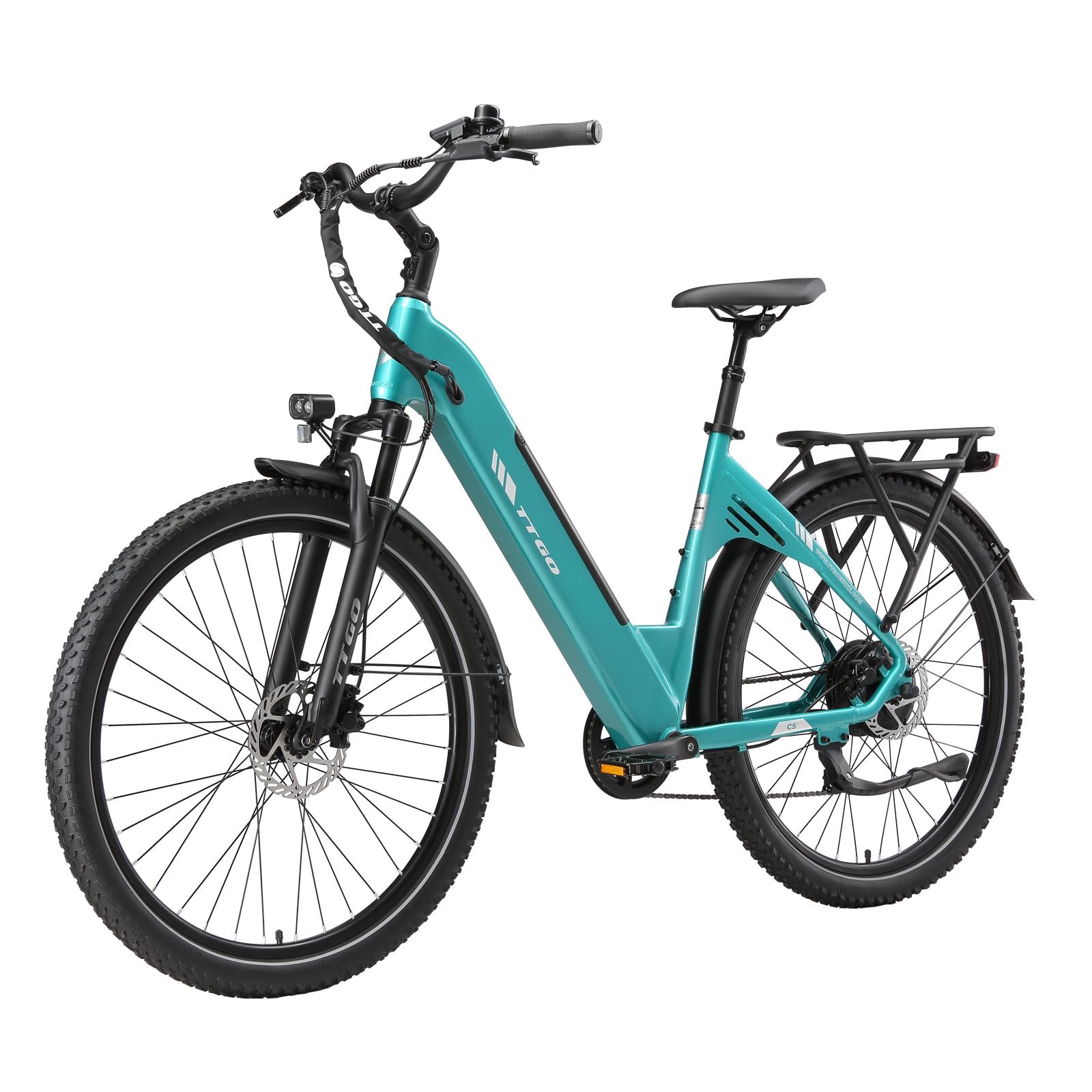 ttgo C5 27,5 Zoll E-Bike für Erwachsene, City E-Bike für Damen und Herren, Elektrofahrrad mit 48V 13,5Ah Akku, bis 110 km Reichweite, 7-Gang Schaltung, Hydraulische Scheibenbremsen