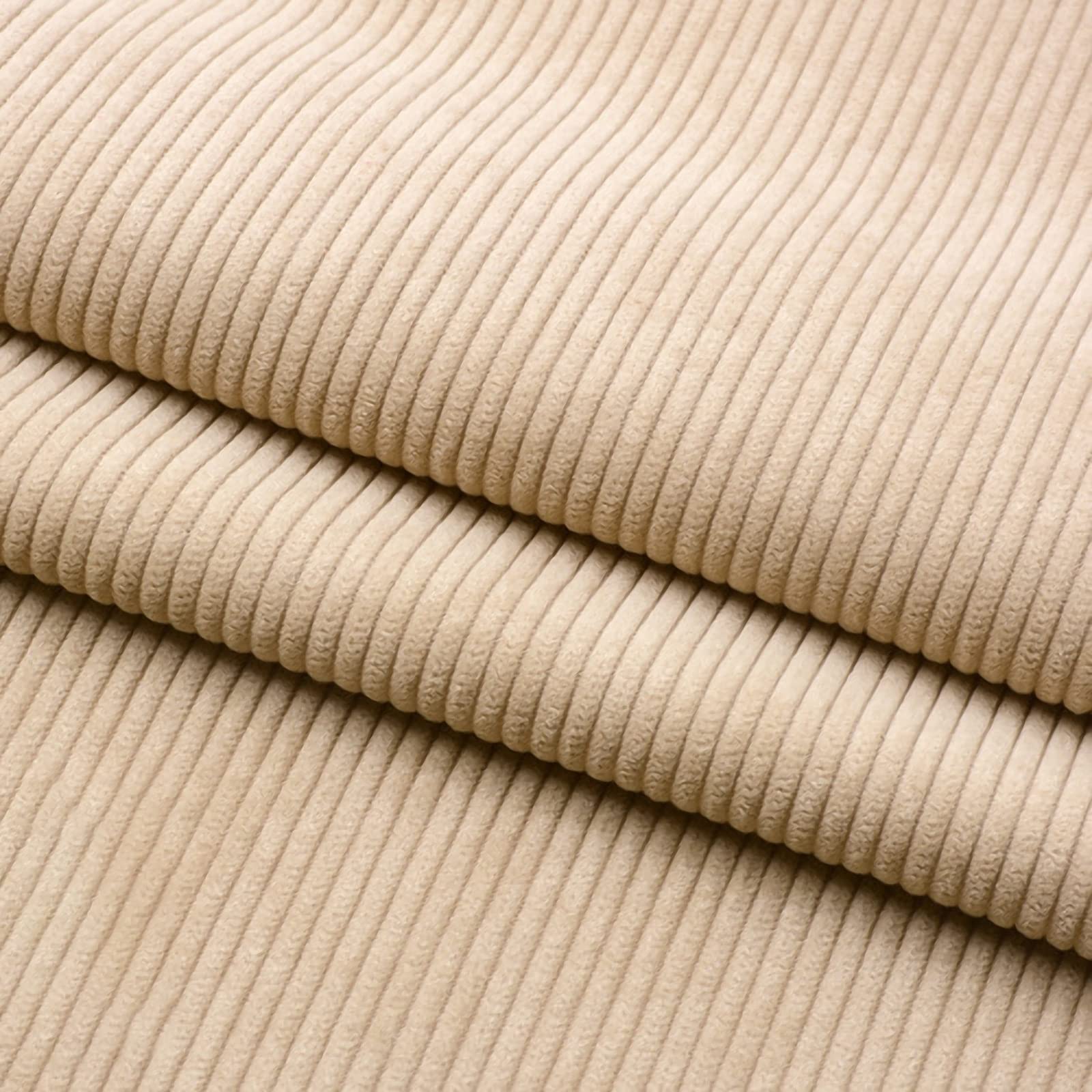 Corduroy Material Fabric by Metre, DIY Hand Sewing Craft Materials Cord Corduroy Upholstery Fabric, 22 Solid Colors, for Coat Shirt Dress Pants Costume Sofa Throw Pillow Covers (Color : 10 Beige, Si