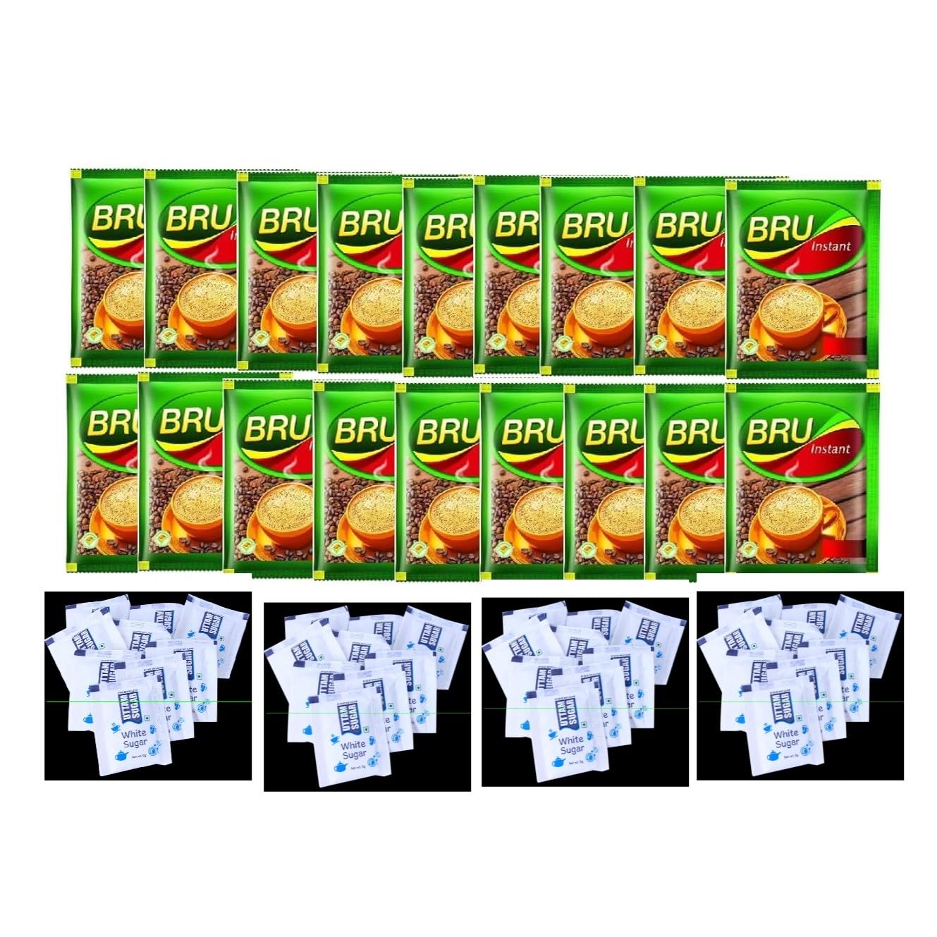 BRU Coffee Instant Coffee Sachet | Instant Coffee Powder, Pouch | Instant Coffee Pouch | 1.8g Each | Pack of 72 +Premiuim Sugar Sachets | Pack Of 72 | Sugar Sachets (B0CXPXQ5GW) Amazon Price History, Amazon Price Tracker
