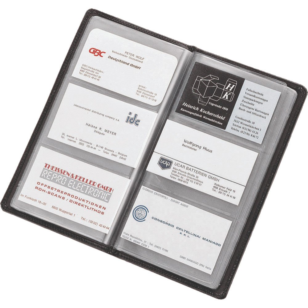 Visitekaarten ringband visitekaartjesmap visitekaartjesringband voor 180 kaarten ideaal voor kantoor visitekaartjesboek creditcards zwart 1 stuk