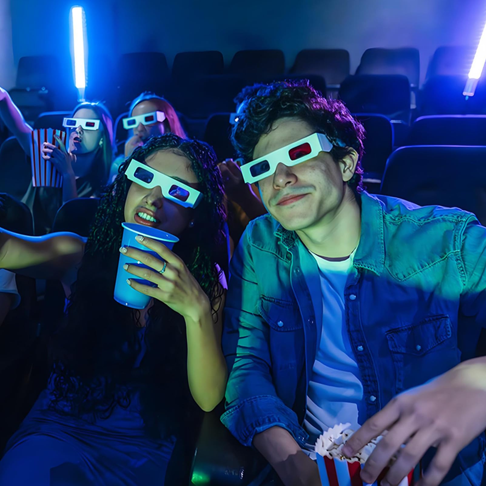 Artibetter Occhiali 3d Anaglifi Usa e Getta in Carta, Confezione da 100 Pezzi, Esperienza Visiva Spettacolare, Leggeri e Portatili per Cinema e Film a Casa