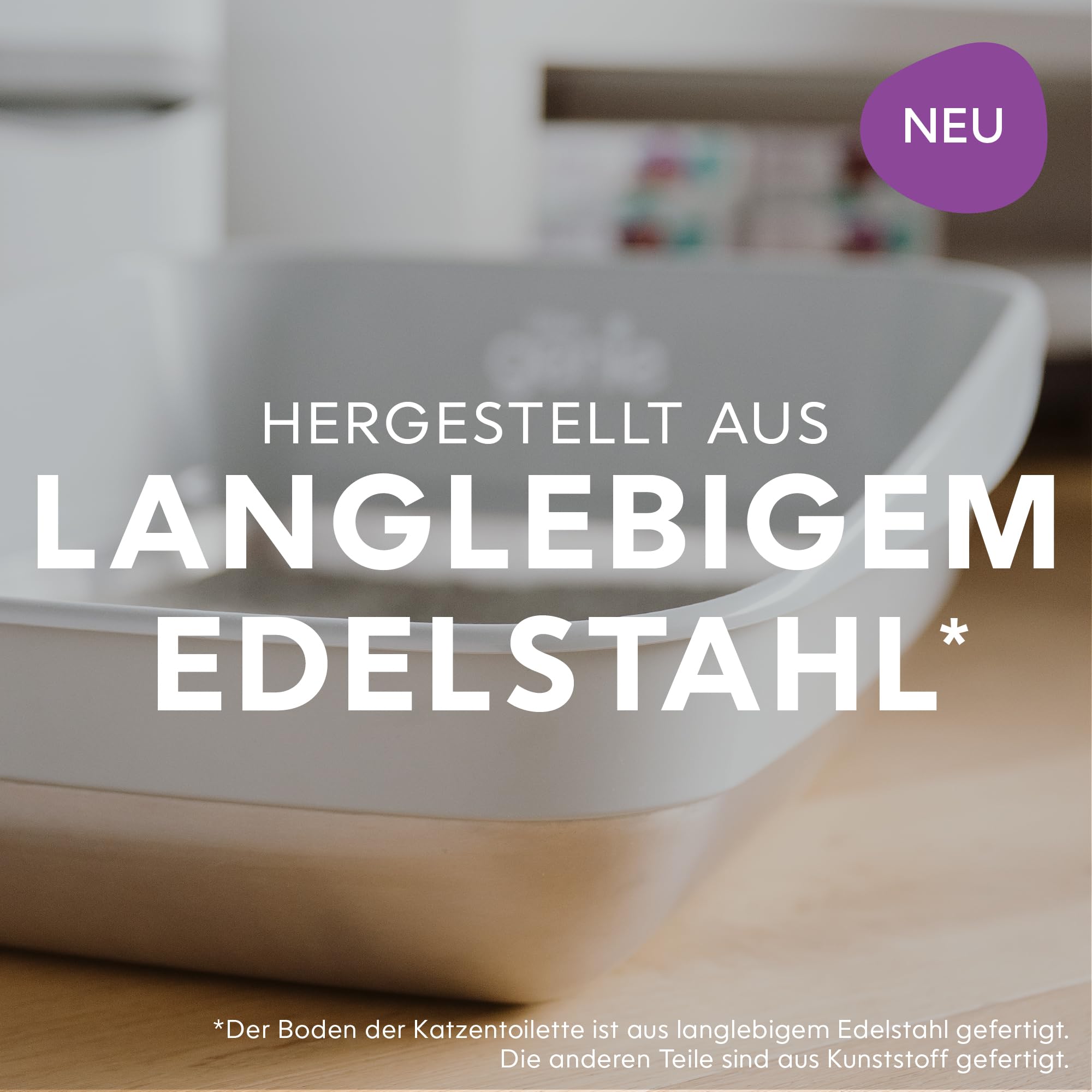Litter Genie® Platinum XXL Edelstahl‑Katzentoilette – geruchsneutral, hygienisch, rutschfest & robust