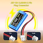 2 Pack 3.7V 18650 Lithium ion Rechargeable Battery, 5200mAh Lithium ion Battery Pack with JST XH2.54 2P Plug Connector for DIY Electronics, Solar Lighting, Drone, Bluetooth Speaker, Electronic Devices