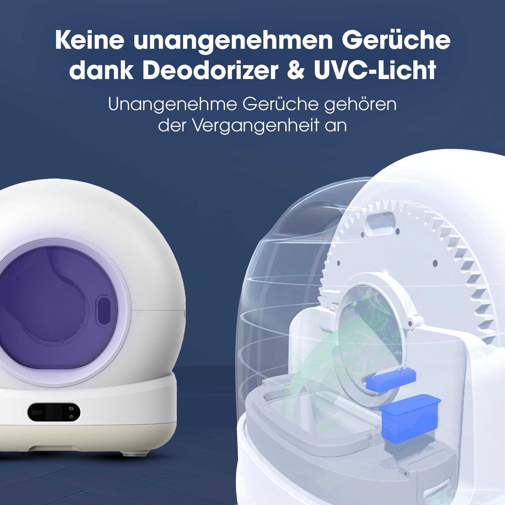 Biokat’s C1000 - Automatisches Katzenklo – Selbstreinigende Katzentoilette mit App – Inkl. Katzenklo-Matte & 3 Rollen Müllbeutel – 82 L XXL