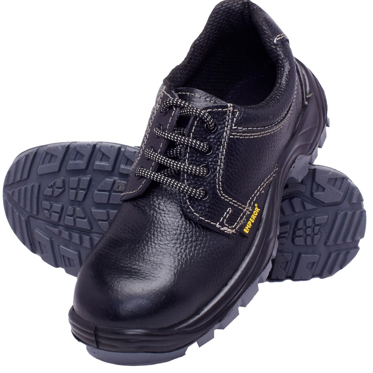 EMPEROR Czar : Black Lightweight Safety Shoes for Men - Genuine Leather, Steel Toe, Anti-Skid, Abrasion Resistant Dual Density (Size 10) (Set of 1) (B075S33BVS) Amazon Price History, Amazon Price Tracker