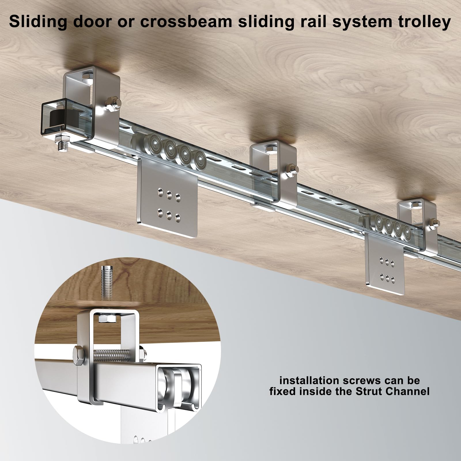 Produktbild von 20x Unistrut Track Trolley – Einzelrolle, Edelstahl, UK Made, Für Schienen