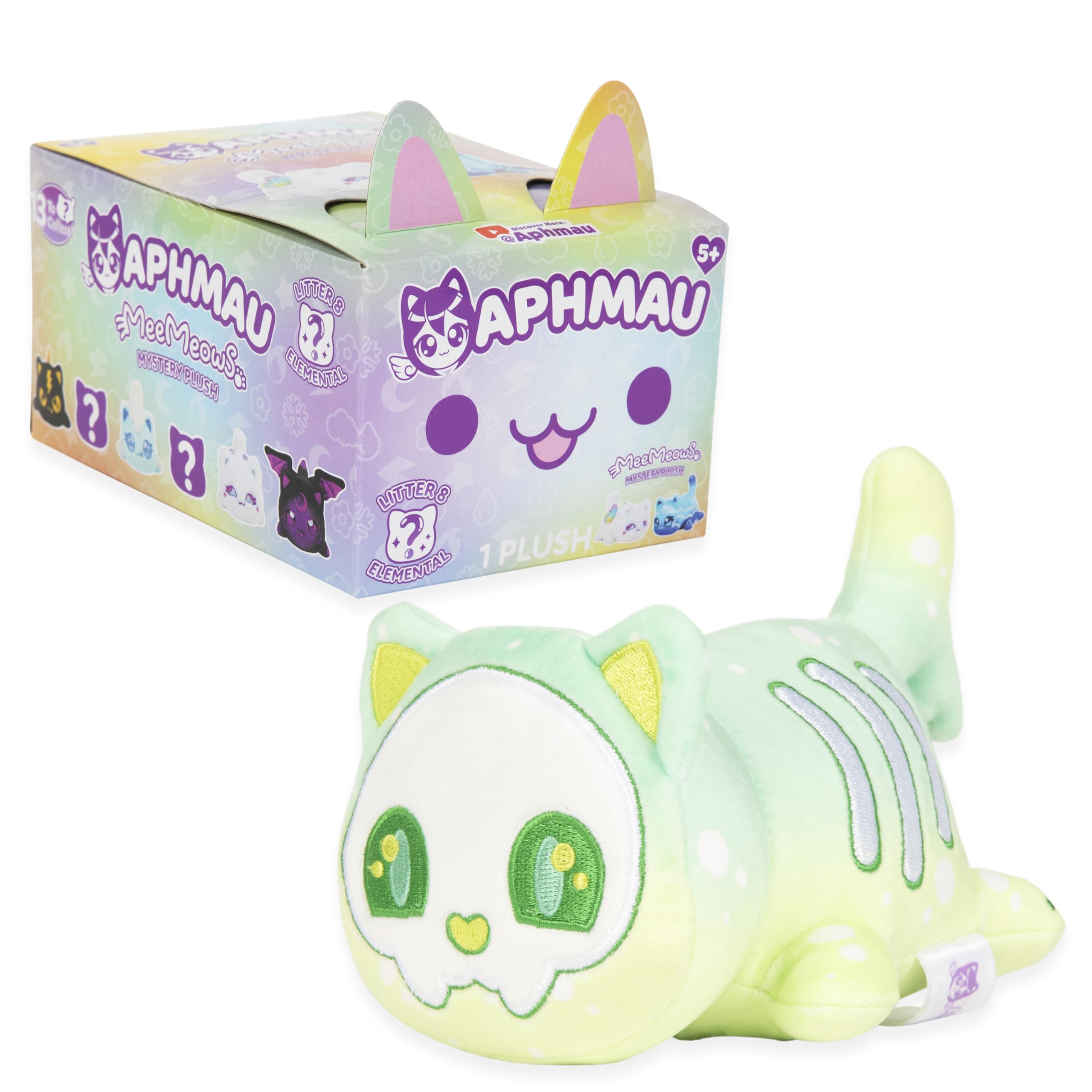 Aphmau MeeMeow Mystery Plush 15.2 cm – seria 8, kanał gier YouTube Minecraft, Blind Box, 1 z 8 możliwych, zabawny element MeeMeows inspirowany Minecraftem, oficjalny produkt