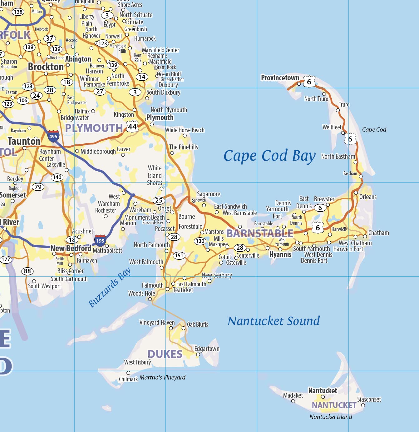 Massachusetts Laminated Wall Map - 60x38 Inch Large Detailed State Map