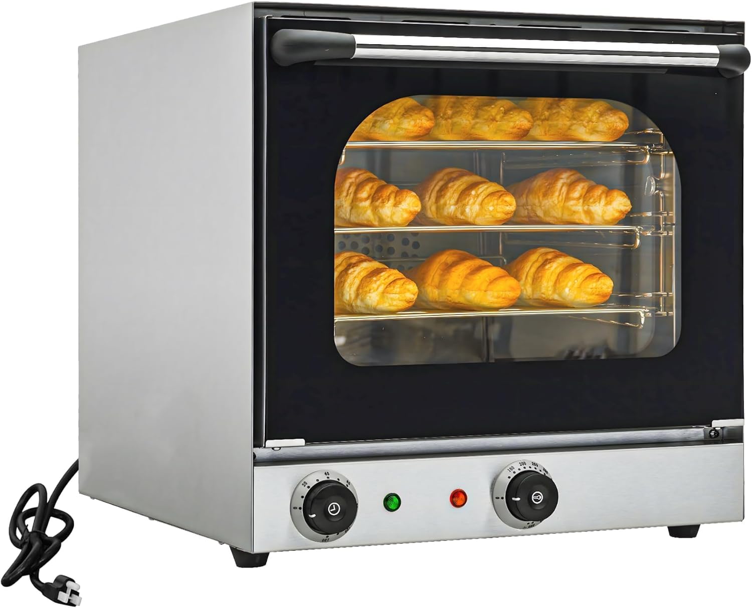 Commercial Covection Oven, 66Qt/62L, Half-Size Electric Convection Oven Contertop, 1750W, Enameled, Stainless Steel Chamber, 4-tier Toaster, for Catering, Perfect for Iftar, CSA Certified