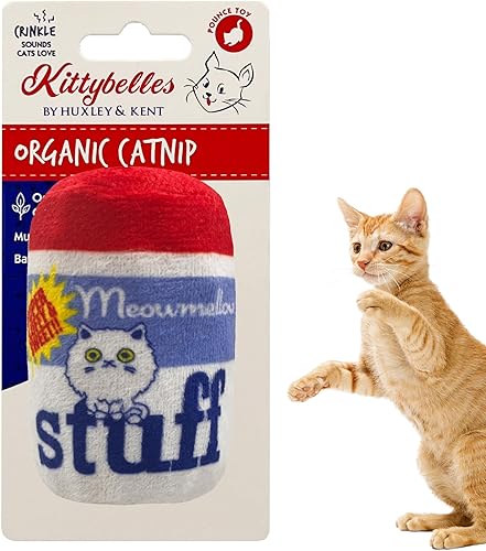 Miniatura 33 de Huxley & Kent Juguete de peluche para gatos – Juguete interactivo de hierba gatera para gatos y gatitos – Suave con crujido y hierba gatera –