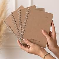 Planner semestral LOUSA | Capa Kraft Resistente, Espiral Metálico, Planejamento Semanal e Diário, Acompanhamento de Hábitos