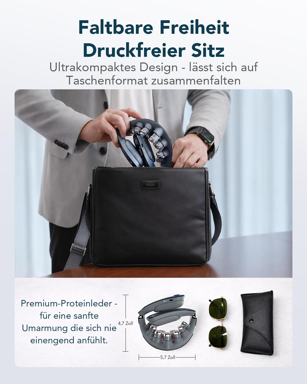 SKG G7 Pro Fold faltbare Nackenmassagegerät mit Wärme kabellos tragbar Puls- und Vibrationsmassage