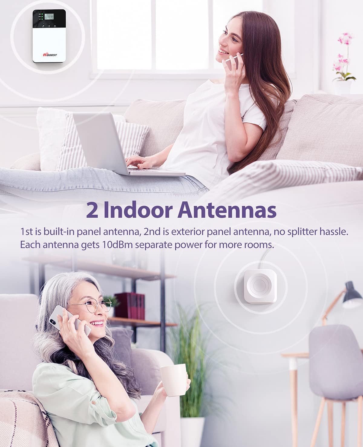 Black Friday - 40% OFF HiBoost 4kpro Cell Phone Signal Boosters,Built in Antenna +Exterior Indoor Antenna, Up to 6000 SqFt ,Cell Phone Booster for Home ,Cell Booster 5G 4G LTE Data for All U.S. Carriers, FCC Approved