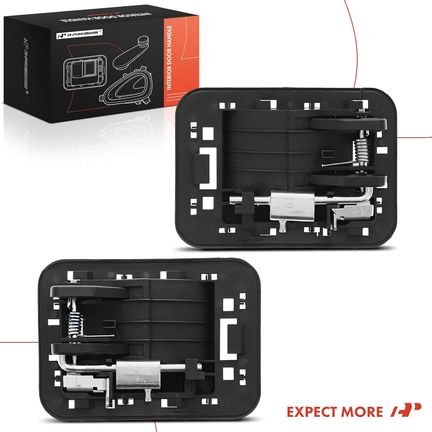 A-Premium Inside Interior Door Handles Compatible with Kenworth T300 1995-2002, T450 1995-1997, T600A 1995-2002, T800 1995-2002, W900 1995-2002, Black, 2-PC Set, Front Driver and Passenger Side