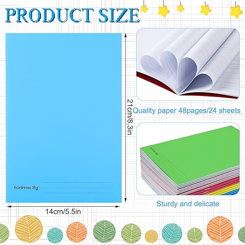 Miniatura 2 de Libros en blanco para que los niños escriban historias, cuadernos en blanco rayados para niños, libros de tapa blanda para diario, escritura,