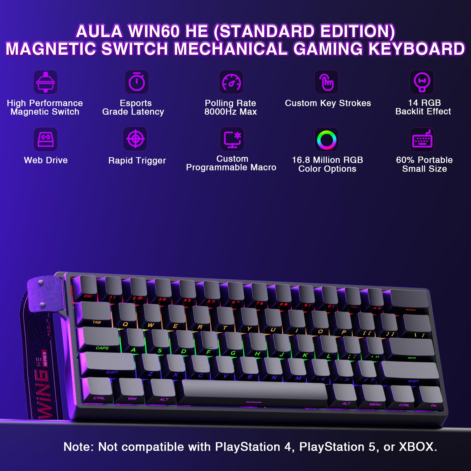 Amazon | Aula WIN60 HE - 60%メカニカルゲーミングキーボード有線