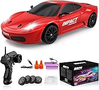 Vista 15 de Auto de control remoto RC Drift Car 2.4GHz escala 1:24 4WD 15KM/H Modelo de vehículo de alta velocidad con luces LED Neumático de Derrape Coche
