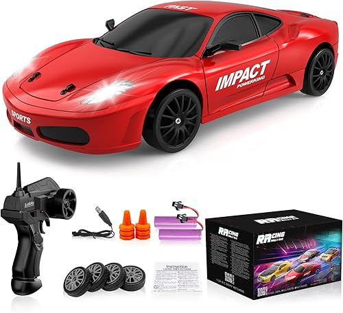 Miniatura 15 de Auto de control remoto RC Drift Car 2.4GHz escala 1:24 4WD 15KM/H Modelo de vehículo de alta velocidad con luces LED Neumático de Derrape Coche