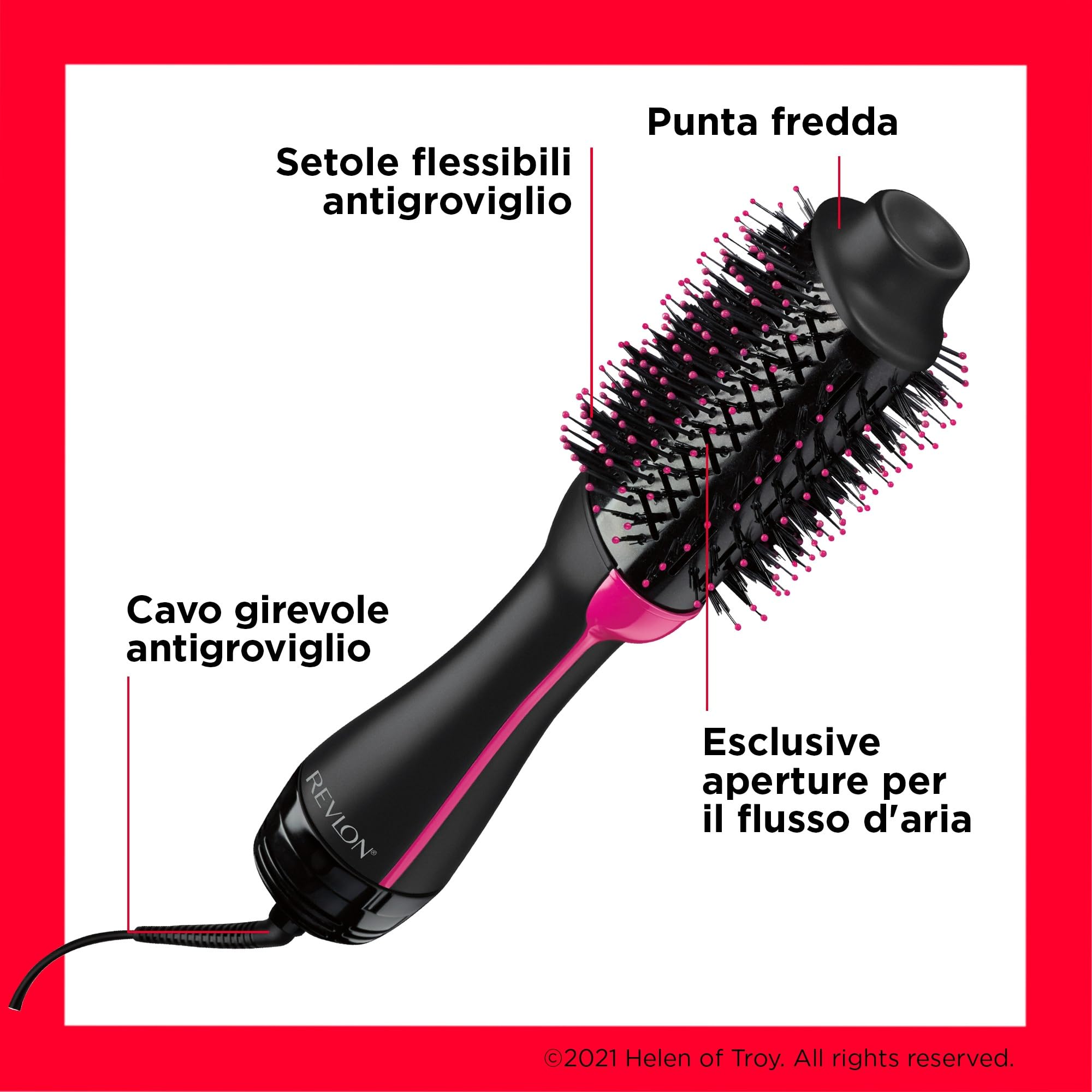 Revlon One- Step Asciugacapelli volumizzante, Tecnologia Ionica e Ceramica, Capelli medi e lunghi, Nero