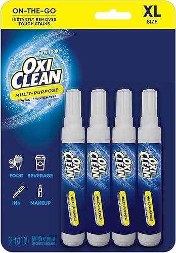 OxiClean Bolígrafo removedor de manchas para ropa (paquete de 4) – Limpieza instantánea de manchas para todas las manchas de lavandería: sangre,